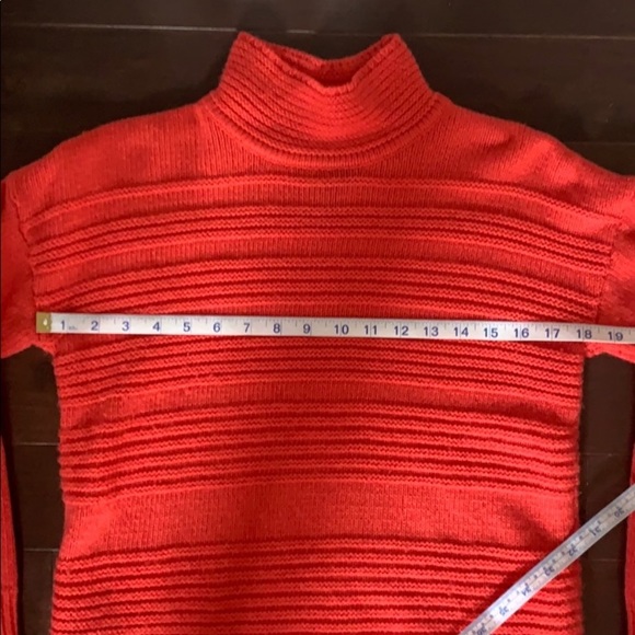mock neck knit red sweater - Picture 4 of 7